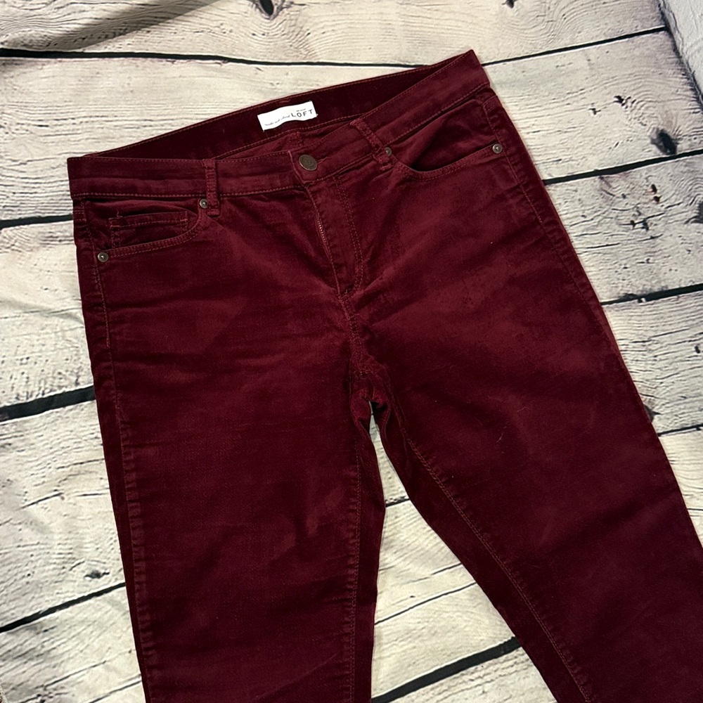 Loft Burgundy Modern Skinny Pant - Picture 3 of 3